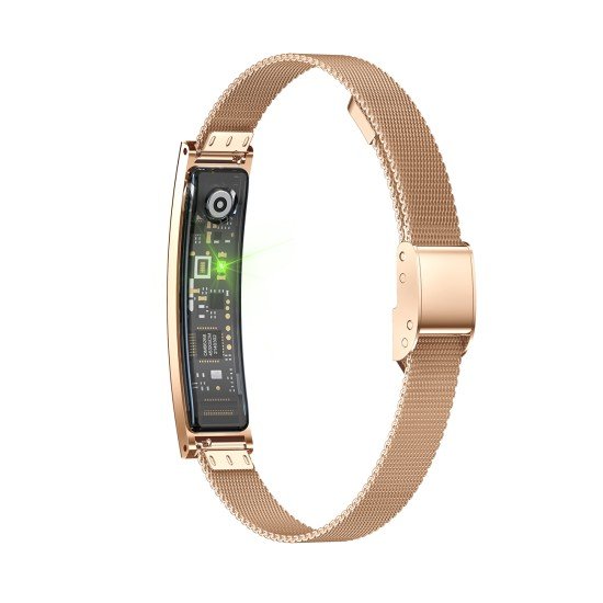 Fontastic Smart Bracelet &ndash; Stylish Fitness Band Jewelry-Like, with Display & Metal Strap, Gold