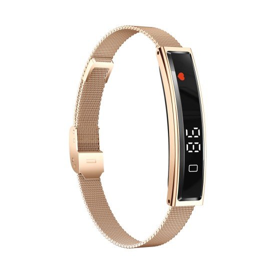 Fontastic Smart Bracelet &ndash; Stylish Fitness Band Jewelry-Like, with Display & Metal Strap, Gold