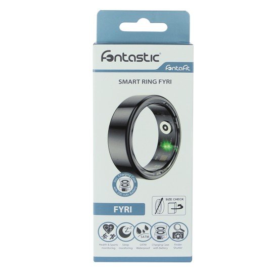 Fontastic Smart Ring Fitness Heart Rate Tracker#10 Long battery life, Dust & Waterproof 5ATM, Black