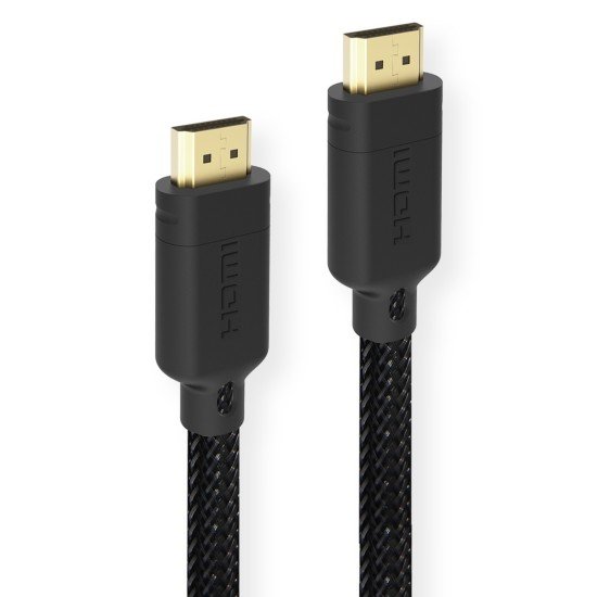 Essential HDMI 2.0 Cable A <> A, Ethernet, 3D, 1m 4k and ARC, Nylon braided, Gold plated, black
