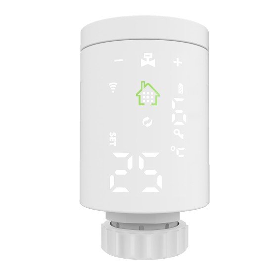 Smart Wireless Thermostatic with LED-Display white APP Controlled, WiFi Gateway Required, incl. AA
